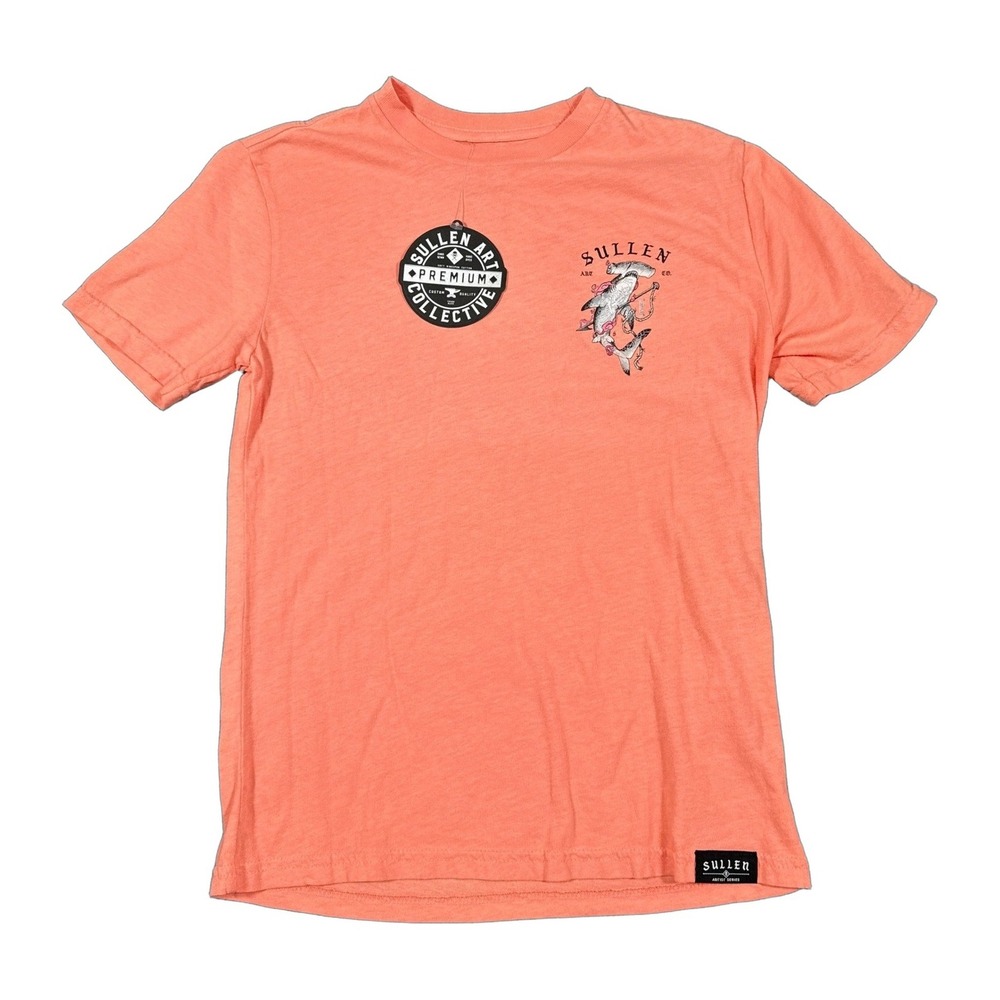 Sullen Art Collective Mens Medium Salmon Pink Hammerhead Shark Graphic Tee NWT